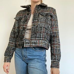 Free people cropped plaid jacket